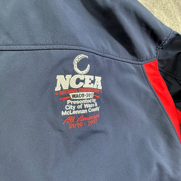 Ariat Women's M Softshell Jacket NCEA Championship Navy Red Equestrian Zip - Picture 4 of 9